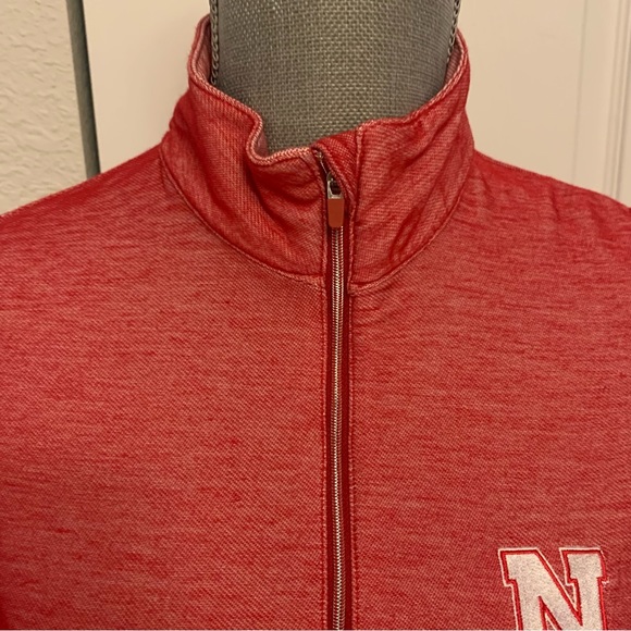 University of Nebraska UNL 3/4 zip jacket size S thumbhole sleeves two tone red - Picture 2 of 16